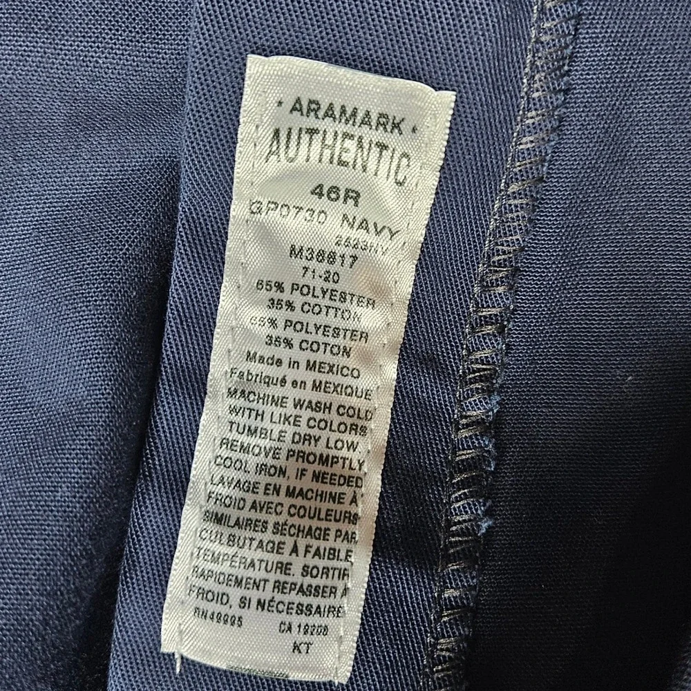 Aramark Authentic Mens Navy Blue‎ Cargo Shorts Stretch Waist Adjustec 46R GP0730